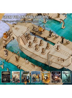 CZYY Modular Bridge Dock Walkway Basic Set 7Pcs Wood Laser Cut Dungeon Terrain For D&D Pathfinder Dungeons & Dragons And Other Tabletop Rpg  - Image 5