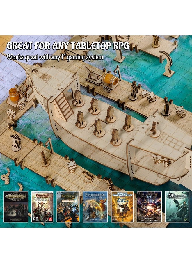 CZYY - Modular Bridge Dock Walkway Basic Set 7Pcs Wood Laser Cut Dungeon Terrain For D&D Pathfinder Dungeons & Dragons And Other Tabletop Rpg - Image 1