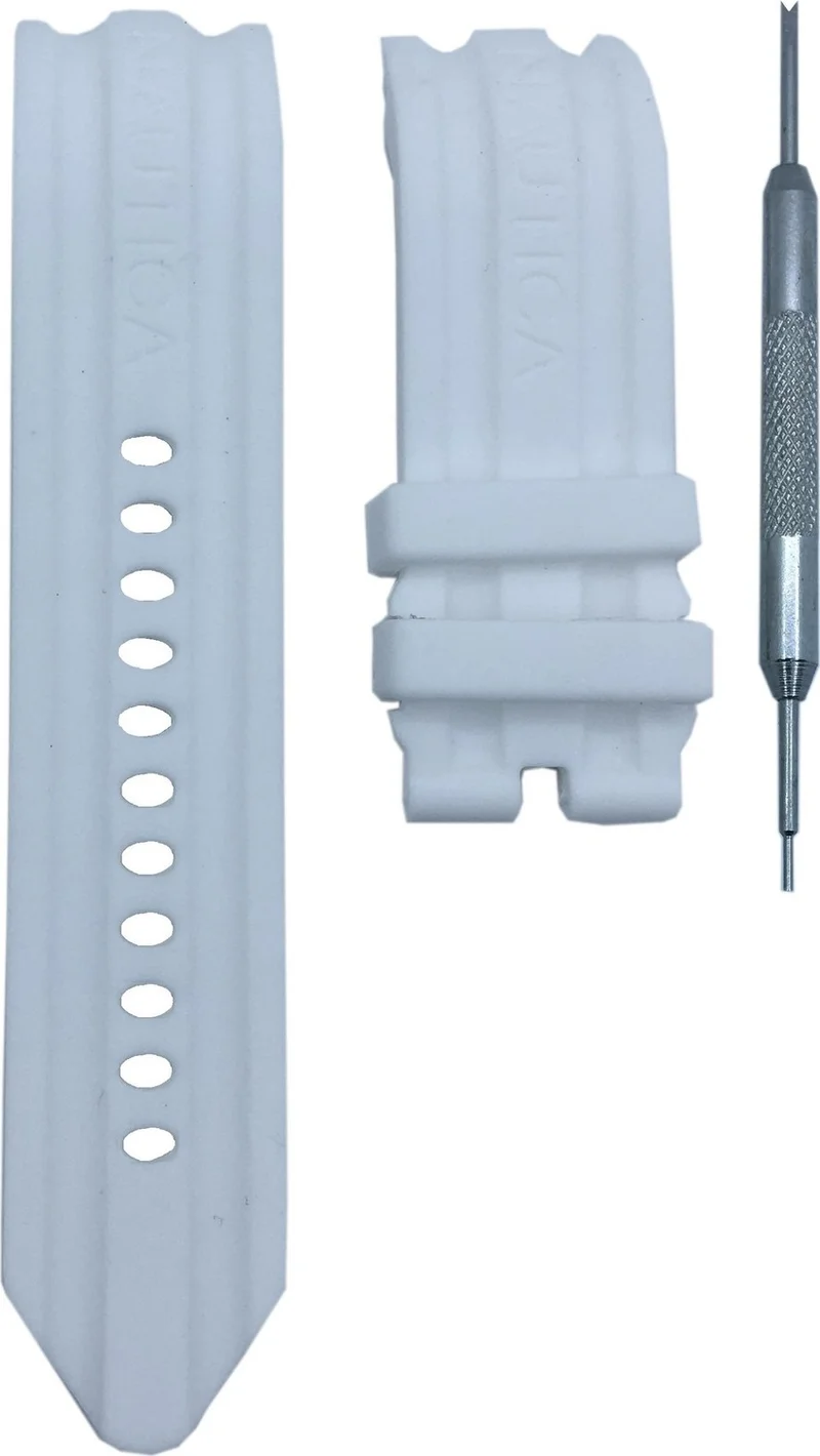 NAUTICA A15567G Compatible 24mm White Silicone Watch Band