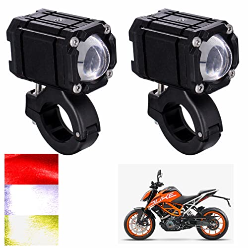 Asryd Fog Driving Lights 30W 4000 Lumen Driving Fog Off Road Lights Triple Color Mode with Flashing Waterproof (Pack of 2) For KTM 390 Duke - Image 1