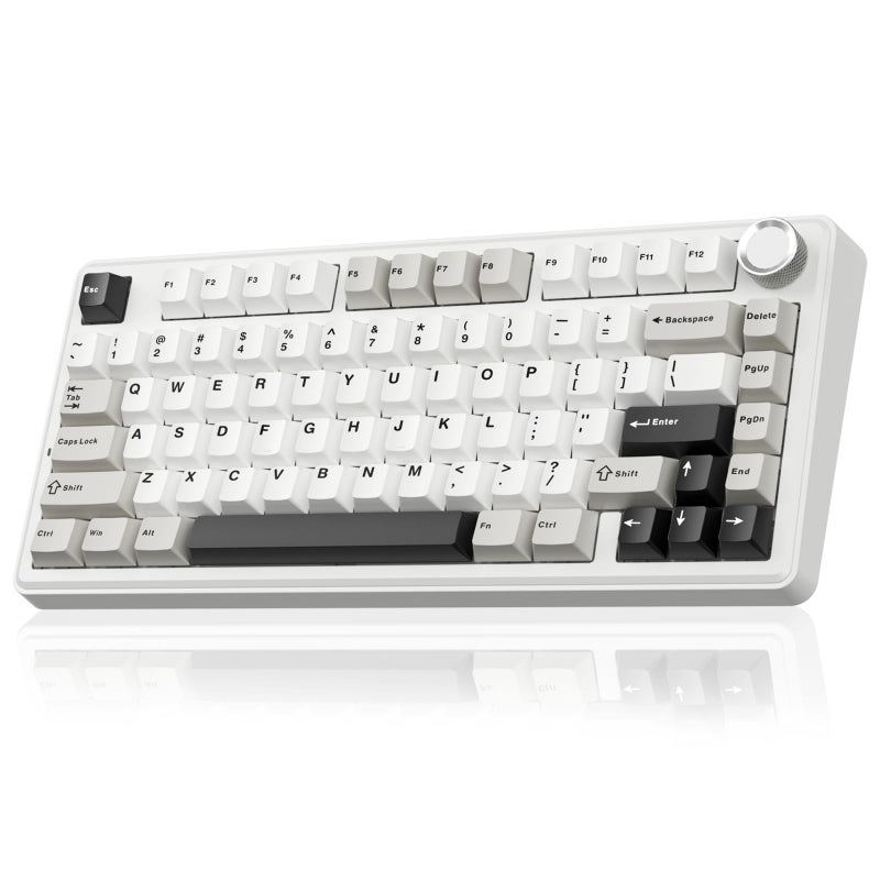SOLAKAKA A75 75% Wireless Mechanical Keyboard, Hot Swappable Gaming Keyboard with Multifunction Knob & RGB, Gasket Mounted Creamy Keyboard, PBT Keycaps, Compact Layout for Win/Mac/PC - Image 1
