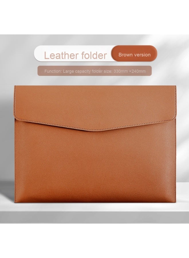 Generic A4 Leather Document Folder - Essential for Premium Business Office Use 