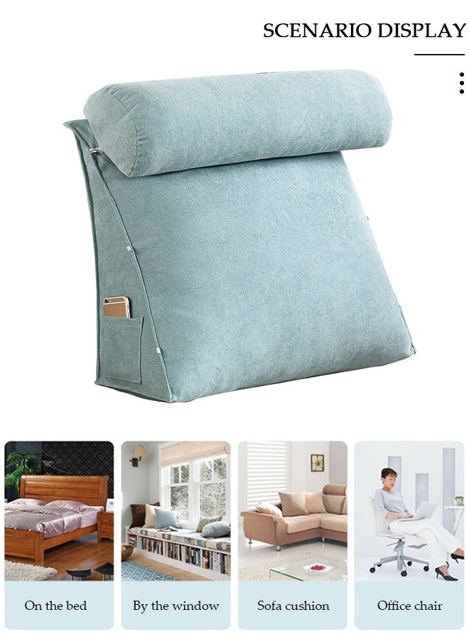 DUNISO Reading Pillow, Large Bed Rest Pillow with Detachable Neck Roll,Backrest with Arms，Pockets and Washable Cover, for Sitting in Bed or Couch-Backrest Reading Pillow Adult Back Pillows for Reading,Watching TV,Gaming,Relaxing - Image 3