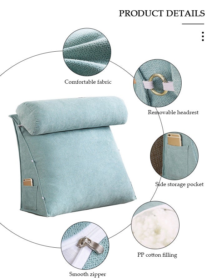 DUNISO Reading Pillow, Large Bed Rest Pillow with Detachable Neck Roll,Backrest with Arms，Pockets and Washable Cover, for Sitting in Bed or Couch-Backrest Reading Pillow Adult Back Pillows for Reading,Watching TV,Gaming,Relaxing - Image 4