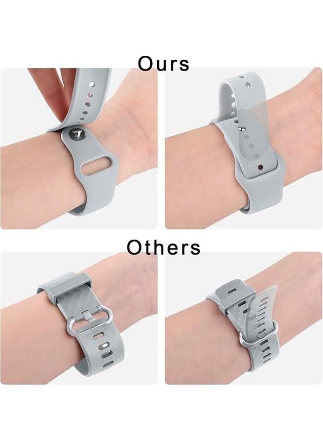 ELTRAZONE Gray Silicone Sport Band for Samsung Galaxy Watch 6 (40mm/44mm) & Galaxy Watch 6 Classic (43mm/47mm) - 20mm Replacement Strap for Men and Women - Image 4