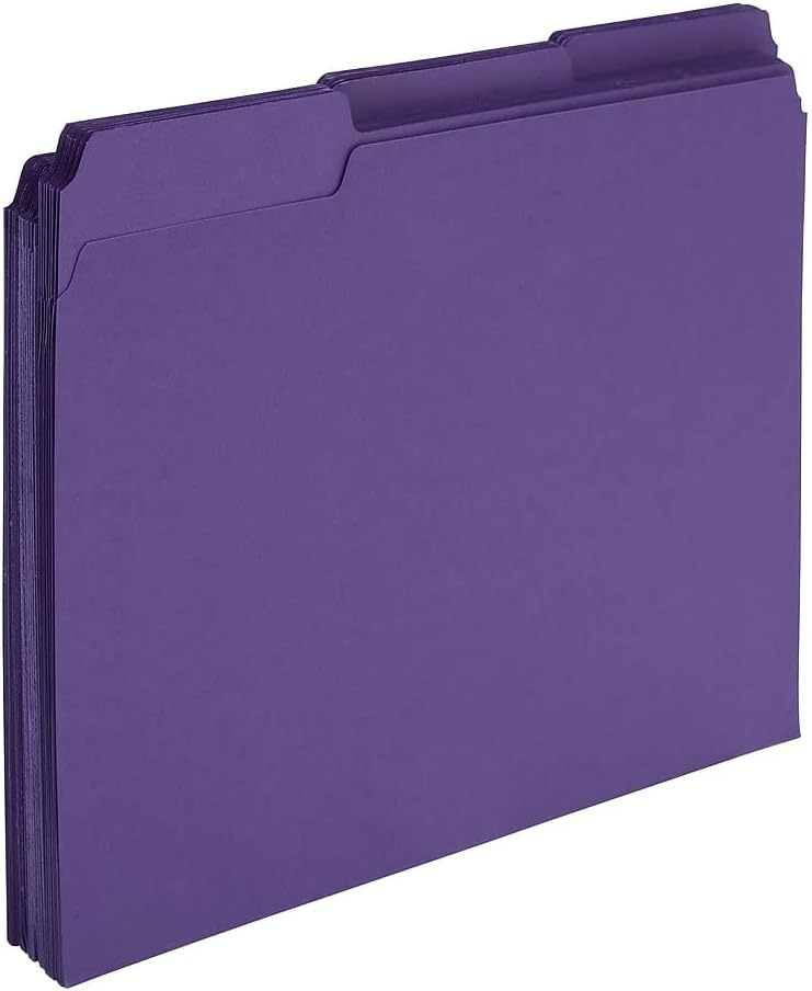 Staples 659790 Colored TopTab File Folders 3 Tab Purple Letter Size 24Pack - Image 3