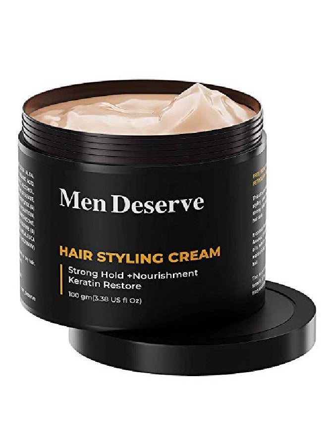 MEN DESERVE - Combo of Daily Hair Cream with Hair Styling Cream Strong Hold - Image 1