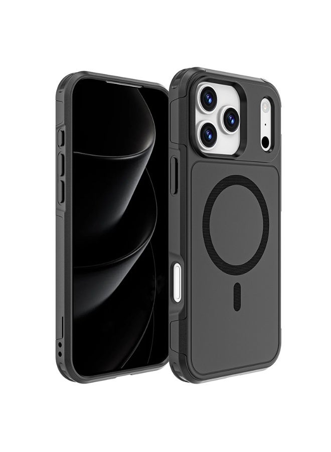 SanHu Magnetic Case Cover for iPhone 17 Pro, [Compatible with Magsafe][Mil-Grade Drop Protection] Dropproof Heavy Duty Tough Rugged Shockproof Phone Back Cover for iPhone 17 Pro, Black - Image 1