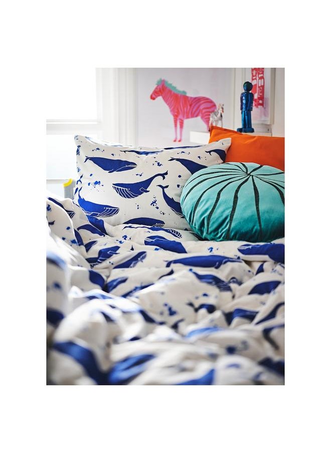 Duvet Cover And Pillowcase, Whale Pattern Blue/White, 150X200/50X80 Cm - pzsku/ZD2BD136554143885BB59Z/45/_/1733051504/48dbb6d4-1397-497e-b659-ca0cdc262db4