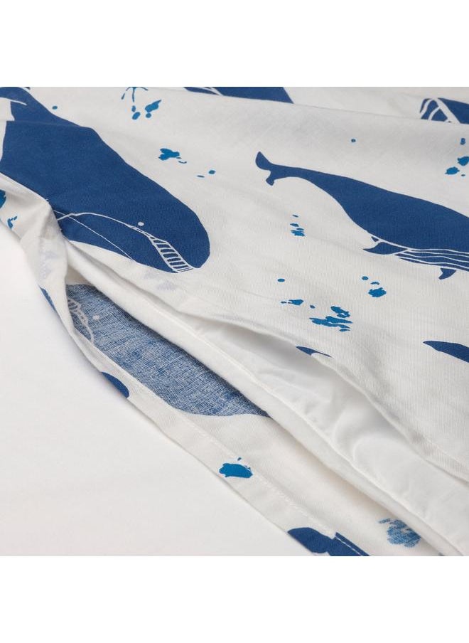 Duvet Cover And Pillowcase, Whale Pattern Blue/White, 150X200/50X80 Cm - pzsku/ZD2BD136554143885BB59Z/45/_/1733051508/4f655717-e5aa-44e8-aa91-e6df93e101ae