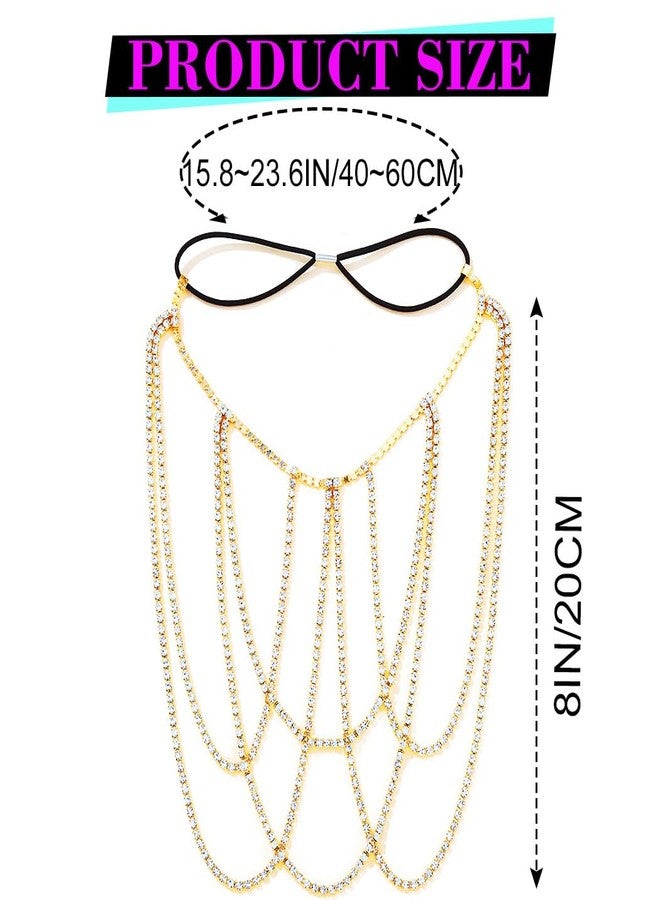 REETAN Leg Jewelry Thigh Rhinstone Body Chain for Women, Free, Rhinestone, rhinestone - Image 2
