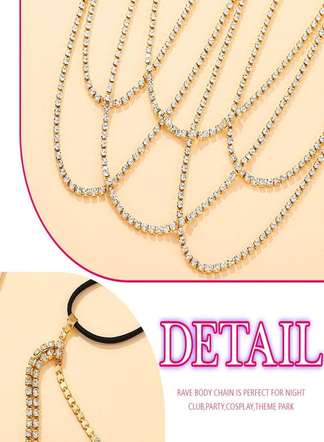 REETAN Leg Jewelry Thigh Rhinstone Body Chain for Women, Free, Rhinestone, rhinestone - Image 5