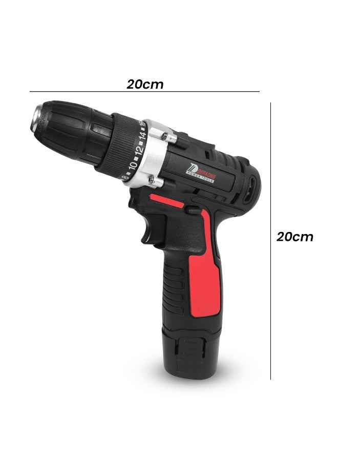 DEFAONS Cordless Drill Driver Kit 12V Rechargeable Electric Screwdriver Set with Drill Bits, Sockets, Flexible Shaft, Adjustable Torque, LED Light, Copper Motor for Wood, Metal, Concrete, Plastic, DIY and Professional Use, C001 - Image 2