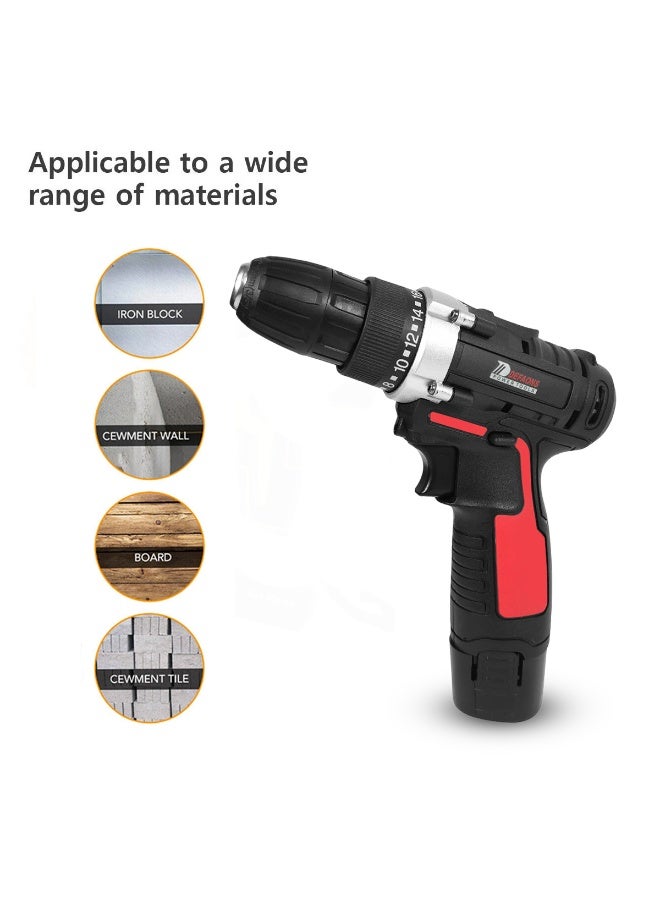 DEFAONS Cordless Drill Driver Kit 12V Rechargeable Electric Screwdriver Set with Drill Bits, Sockets, Flexible Shaft, Adjustable Torque, LED Light, Copper Motor for Wood, Metal, Concrete, Plastic, DIY and Professional Use, C001 - Image 3