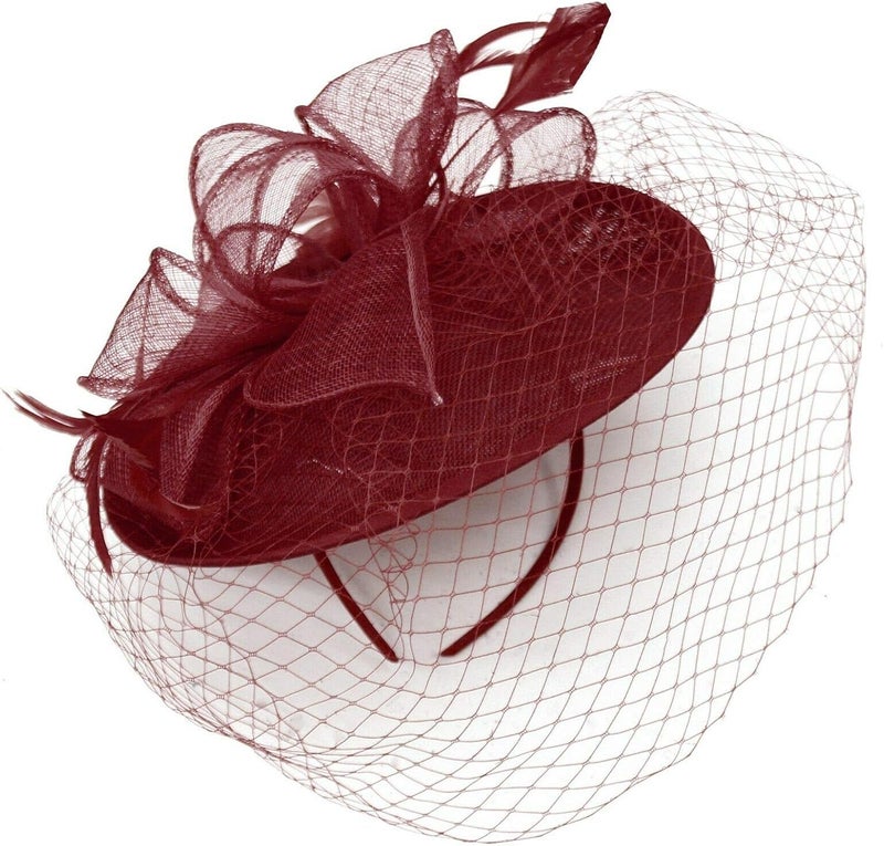 Caprilite Saucer Sinamay Headband Fascinator Wedding Ascot Hat Hatinator Birdcage Veil - Image 2