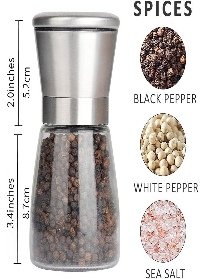 Gulex Pepper Grinder Pepper Mill, Salt Grinder Refillable,(Single Package) Adjustable, Stainless Steel Sea Salt Shaker with Ceramic Rotor (1 pack) - Image 2