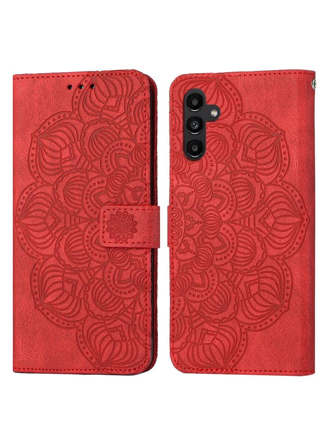 اس-توب جراب لهاتف Samsung Galaxy A24 4G جراب هاتف جلدي قابل للطي منقوش بنقوش ماندالا - Image 1