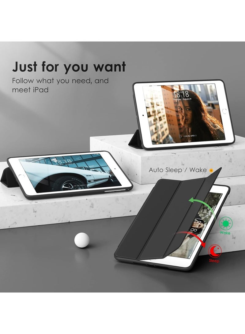 DUSALA Case for iPad Mini 5 Generation 2019/ Mini 4 3 2 1, with Pencil Holder, Slim Stand Protective Cover with Clear Transparent Back Shell for iPad mini 5  Tablet, Support Auto Wake/Sleep, (Black) - Image 5