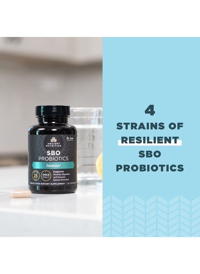 Ancient Nutrition - Probiotics for Immune Support, SBO Once Daily Probiotics with Vitamin C and Vitamin D, 30Ct for Healthy Digestion and Immune System Function Support, 25 Billion CFUs* - Image 1