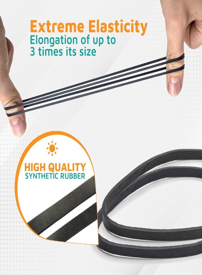PlasticMill Black Rubber Bands Size 33 (3 1/2" x 1/8") - #33 Rubber Bands Office Supplies - Strong, Elastic Bands for Crafts, Balloon Garland, Cash, File Folders (1,000-Pack) - Image 3