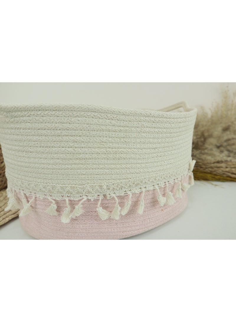 انتيكيانو سلال تخزين ماكرامي بوهيمي، صندوق ديكور منسوج يدويًا، سلة تخزين بوهيمية، سلة هدايا مضفرة، تخزين ورق التواليت/صندوق تخزين لغرفة النوم والحمام - Image 2