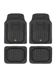 4-Piece Heavy Duty Deep Dish All Weather Total Protection Durable Rubber Floor Mat Black 4.285 x 14.128 x 21.59 cm CAMT-9014-BK
