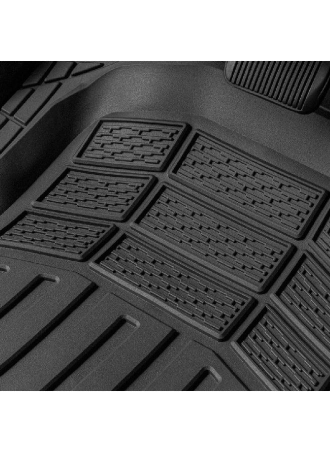CAT - 4-Piece Heavy Duty Deep Dish All Weather Total Protection Durable Rubber Floor Mat Black 4.285 x 14.128 x 21.59 cm CAMT-9014-BK - Image 1