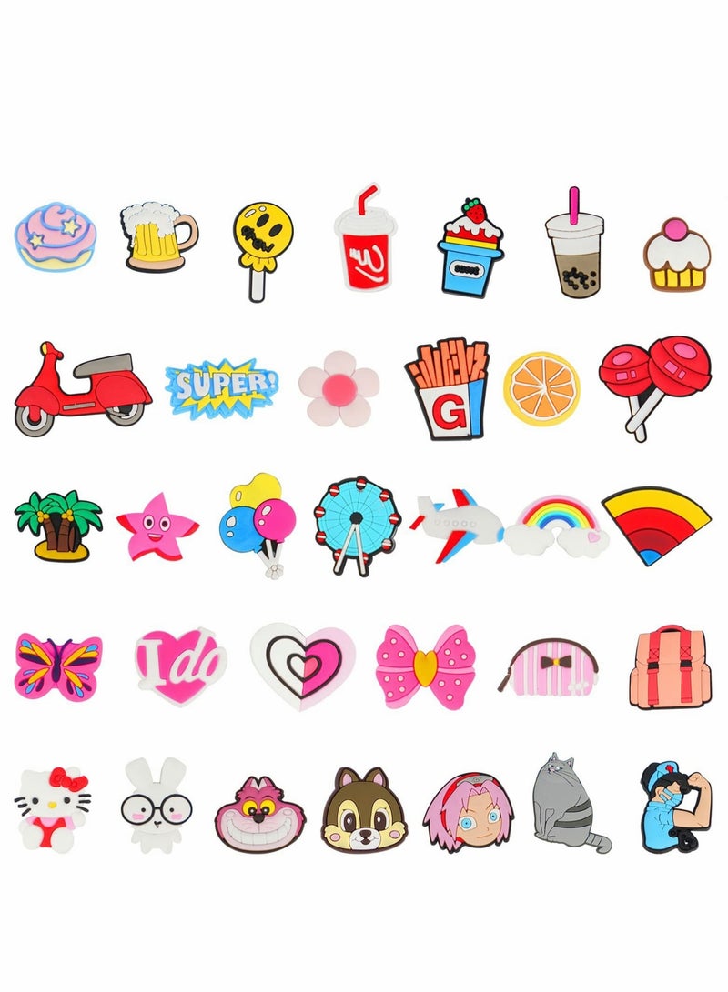 50 Pcs Random Shoe Decoration Charms Accessories, PVC Shoe Charms for Shoes & Bracelets Wristband Party Gifts for Adult Girls Women Kids - Image 3