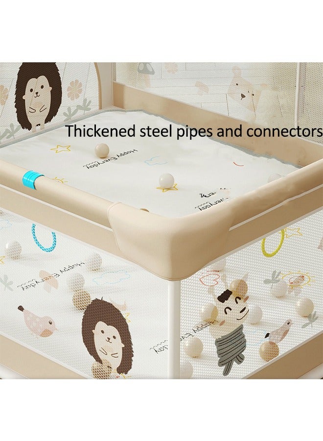 Baby Playpen for Toddler and Babies, Extra Large Baby Playard, Indoor & Outdoor Kids Activity Center with Anti-Slip Base, Play Yard with Soft Breathable Mesh, Baby Fence Play Area (150*180cm) - Image 4