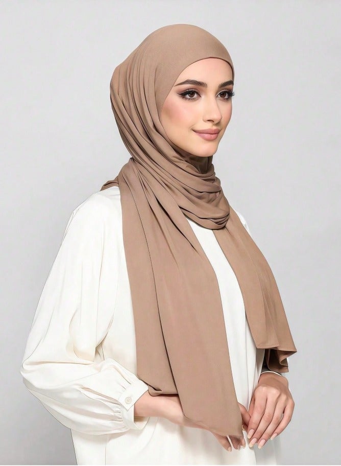 Jersey Cotton Scarf Elastic Scarf Muslim Instant Hijab Mercerized Cotton Shawl Women Soft Jersey Scarf  - Image 1