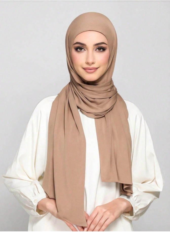 Jersey Cotton Scarf Elastic Scarf Muslim Instant Hijab Mercerized Cotton Shawl Women Soft Jersey Scarf  - Image 2