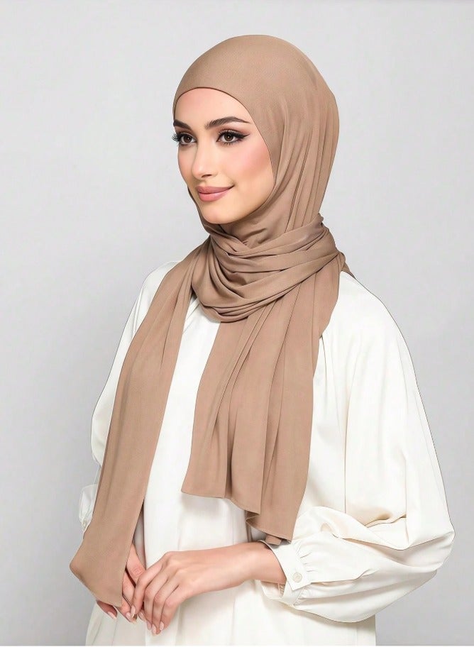 Jersey Cotton Scarf Elastic Scarf Muslim Instant Hijab Mercerized Cotton Shawl Women Soft Jersey Scarf  - Image 3