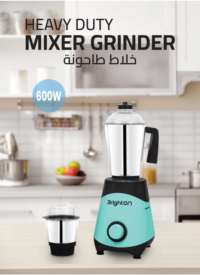 Brighton - Brighton Mixer Grinder: Energy-Saving, High-Performance, Ultra-Modern Design with Powerful 600W Motor and Durable Non-Rusting Steel Jars, 2-Year Warranty - Image 1