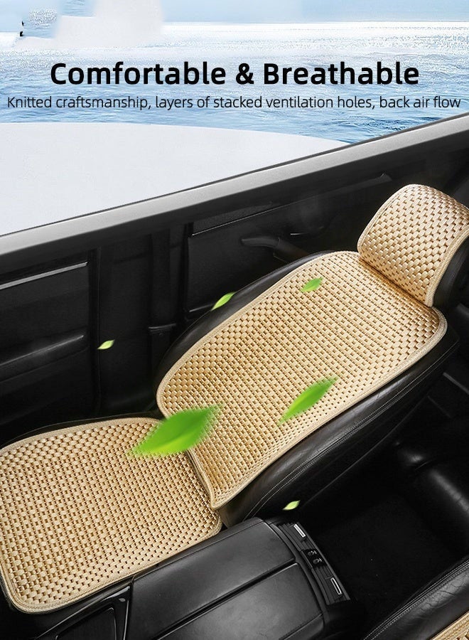 Arabest 2Pcs Breathable Ice Silk Car Front Covers Universal Four Seasons, Car Seat Protector Car Seat Cover, Wear Resistant And Anti Slip, Universal Fits Most Automotive, Van, SUV, Truck - Image 3
