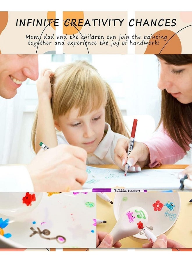 deziine deziine�8 pcs Magical Water Painting Pen, Magical Floating Ink Pen, Erasing Whiteboard Marker, A Watercolor Pen That Can Float in The Water, Magical Water Painting Pens Kit Set for Kids,Plastic  - Image 5