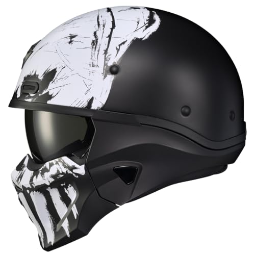 ScorpionEXO Covert X Open Face Half Shell 34 Motorcycle Helmet Comm Ready Speaker Pockets DOT Marauder Black XLarge - Image 1