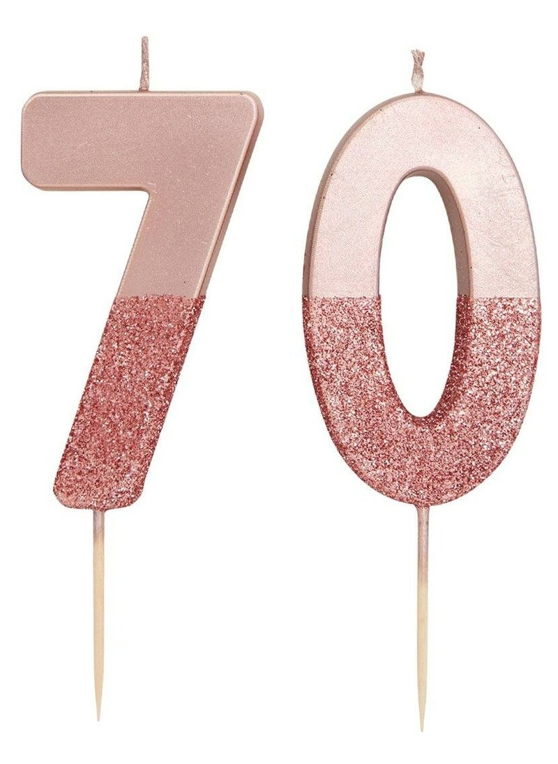 Talking Tables Rose Gold Glitter Number Candle - 7  - Image 3