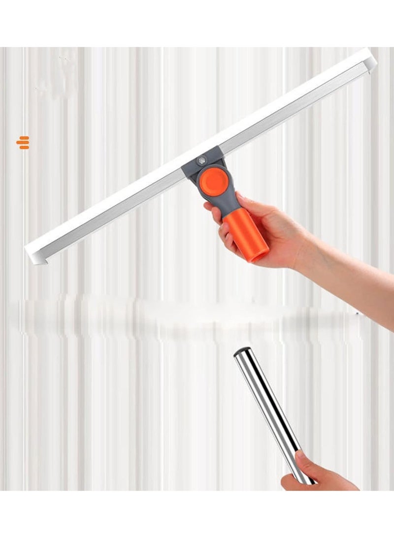 مساحة أرضيات مطاطية بمقبض طويل قابل للتعديل 110 سم، بشرائط سيليكون 38 سم، مساحة أرضيات بممسحة دوارة 180 درجة لتنظيف الجراج والدش والحمام والمطبخ - Image 5