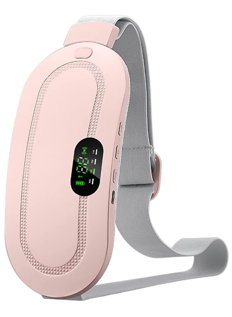 Gonice Heating Pad Electric Waist Belt Device Portable Cordless Fast Heating 3 Temperature Modes 4 Massage Speeds for Back Pain Relief USB Charging Belly Warm Heating Pad for Girls Women  - Image 1