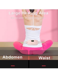 Gonice Heating Pad Electric Waist Belt Device Portable Cordless Fast Heating 3 Temperature Modes 4 Massage Speeds for Back Pain Relief USB Charging Belly Warm Heating Pad for Girls Women  - Image 5