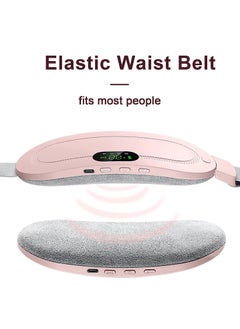 Gonice Heating Pad Electric Waist Belt Device Portable Cordless Fast Heating 3 Temperature Modes 4 Massage Speeds for Back Pain Relief USB Charging Belly Warm Heating Pad for Girls Women  - Image 4