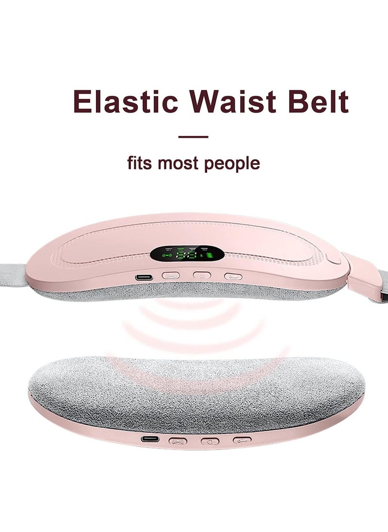 Gonice Heating Pad Electric Waist Belt Device Portable Cordless Fast Heating 3 Temperature Modes 4 Massage Speeds for Back Pain Relief USB Charging Belly Warm Heating Pad for Girls Women  - Image 4