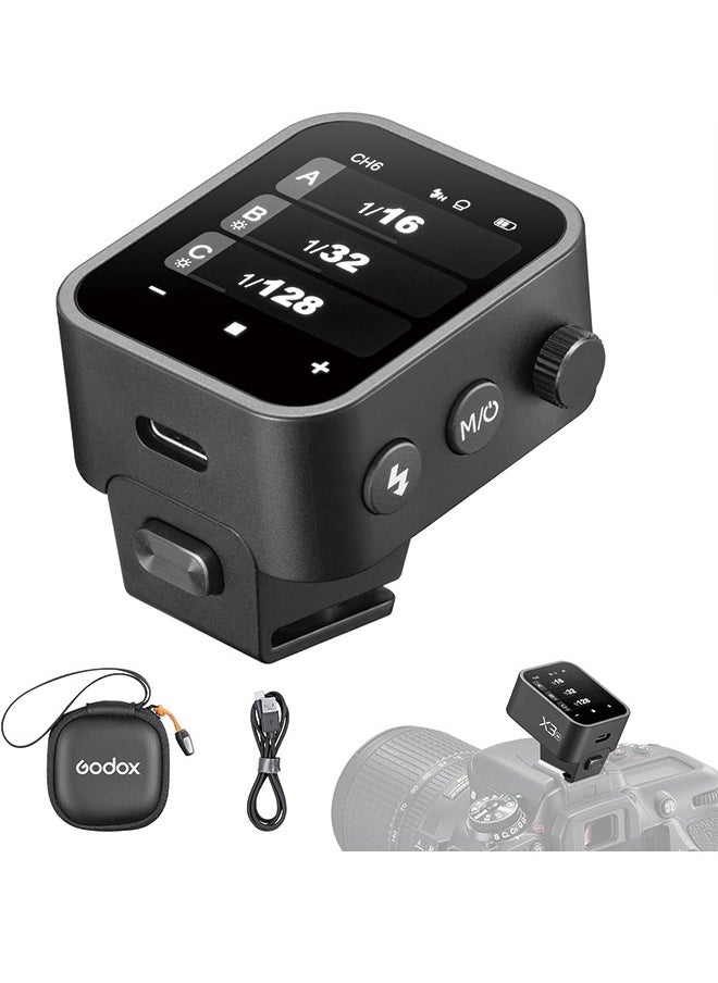 Godox - Godox X3-N Touchscreen TTL Wireless Flash Trigger for Nikon Camera, 1/8000s HSS TTL TCM Function, Built-in Battery USB-C Charge Flash Transmitter Compatible with Nikon Z6 D850 D750 D610 D7100 D5300 - Image 1