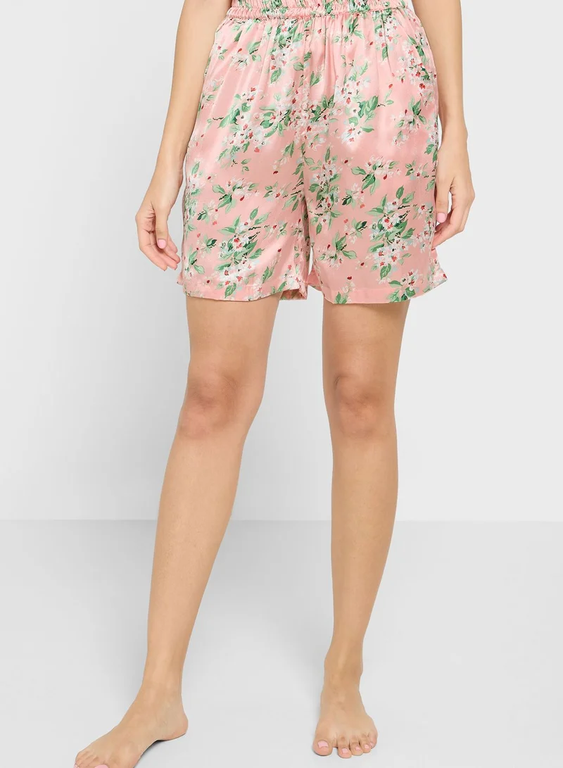 ELLA 5Pc Pyjama Set Cami Top With Night Robe, Slip, Short & Pant