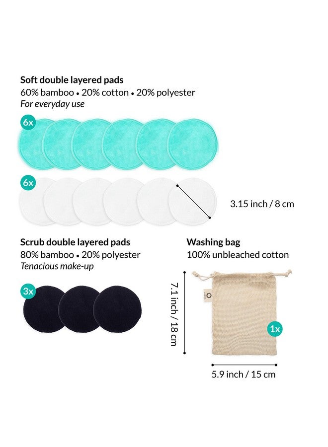 ODOXIA Reusable Makeup Remover Pads | Eco Friendly & Zero Waste Cotton Rounds | Beauty Products | 15 Natural & Organic Face Pads with Laundry Bag | Soft for All Skin Types | Bamboo Wipes for Facial Cleansing  - Image 4