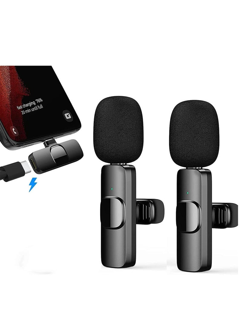ELTRAZONE TypeC wireless microphone, wireless clip-on microphone, C-type video recording microphone, wireless lavalier microphone for singing, miniature microphone, professional microphone - Image 1