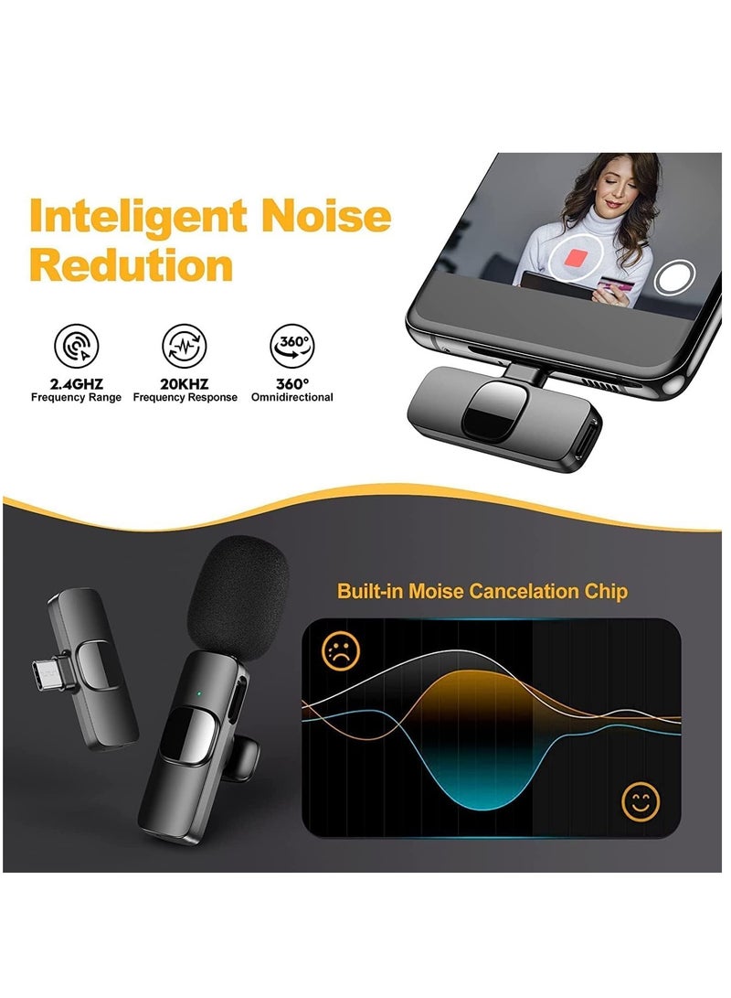 ELTRAZONE TypeC wireless microphone, wireless clip-on microphone, C-type video recording microphone, wireless lavalier microphone for singing, miniature microphone, professional microphone - Image 5