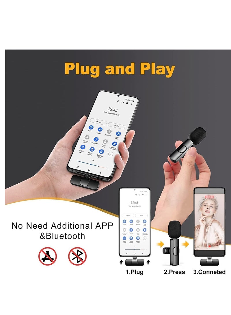 ELTRAZONE TypeC wireless microphone, wireless clip-on microphone, C-type video recording microphone, wireless lavalier microphone for singing, miniature microphone, professional microphone - Image 2