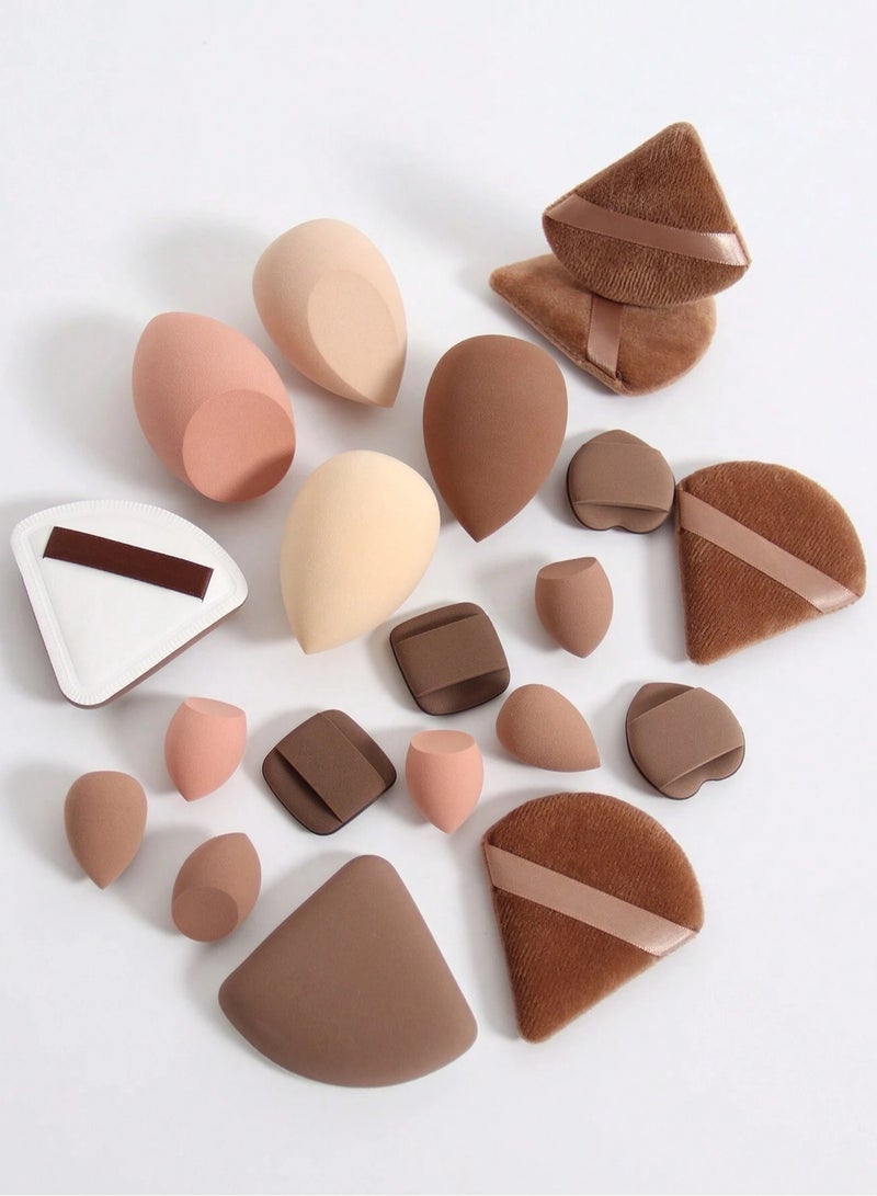 المنزل والمنزل مجموعة إسفنجات المكياج المكونة من 14 قطعة تتضمن 2 منفوخة بودرة مثلثة، و2 منفوخة بودرة مثلثة متوسطة، و4 بيضات مكياج، و3 بيضات مكياج صغيرة، و3 منفوخات هوائية صغيرة للأصابع، جميعها معبأة في زجاجة شفافة، مصنوعة من مادة فائقة النعومة - Image 4