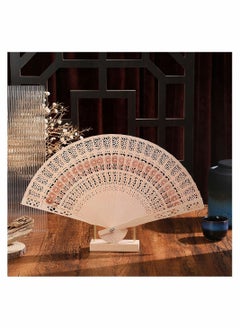 Y&D Wooden Folding Fan Vintage Fan Handheld Fans Sandalwood Hand Chinese with Tassel for Women Foldable Wedding Favors and Birthday Gifts  - Image 3